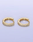 15mm Micro Paved Huggie Earrings