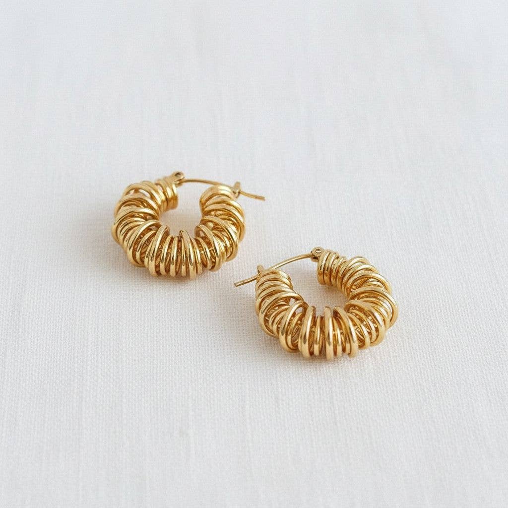 Bold Spiral Cutout Hoop Earrings - Cloth + Cabin