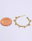 25mm Dotted Outline C-Shaped Hoop Earrings