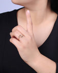 Micro Pave CZ Crystal Gold Minimalist Olive Vine Ring