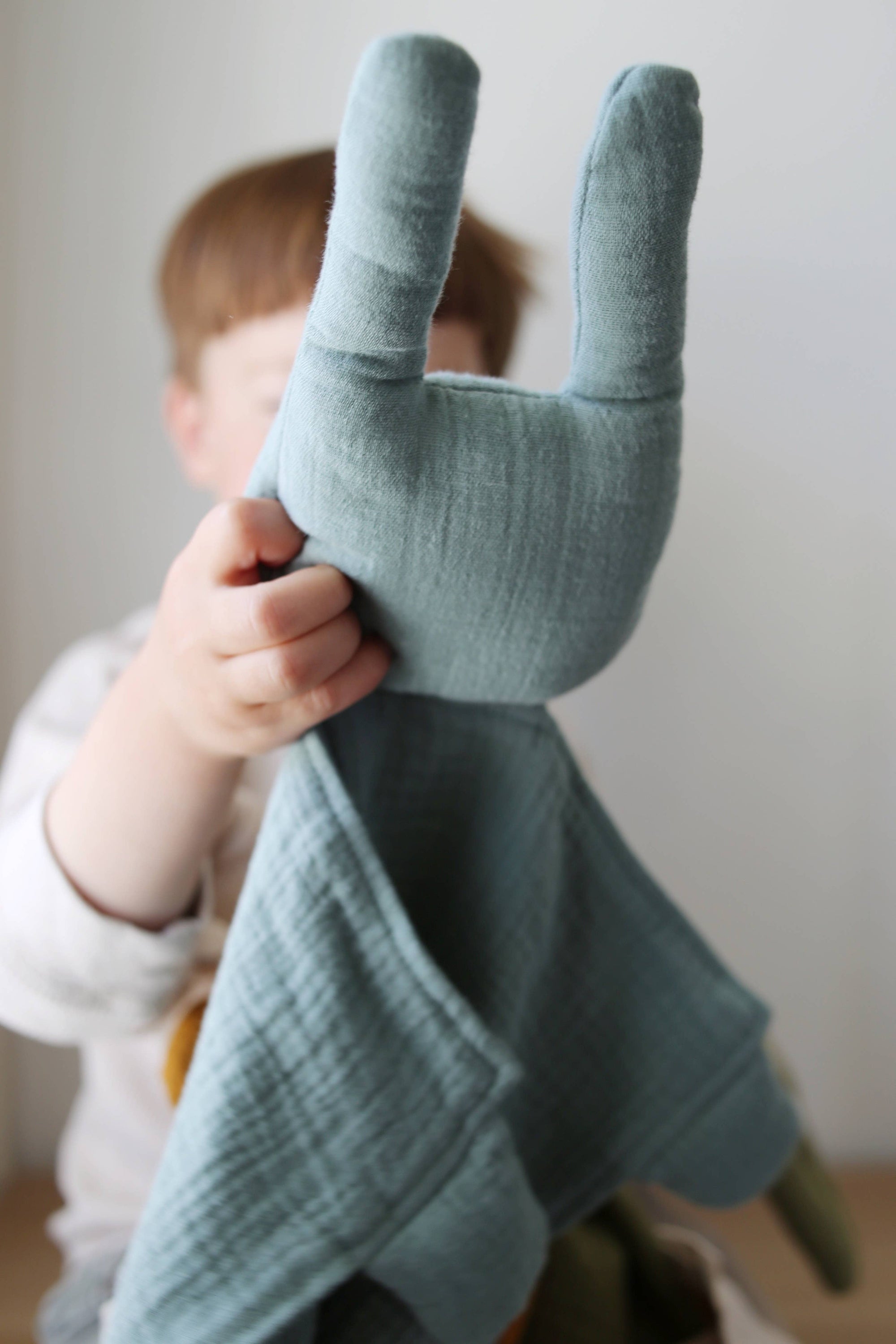 Organic Cotton Muslin Sage Bunny Lovey Blanket 