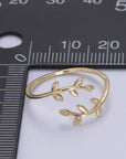 Micro Pave CZ Crystal Gold Minimalist Olive Vine Ring