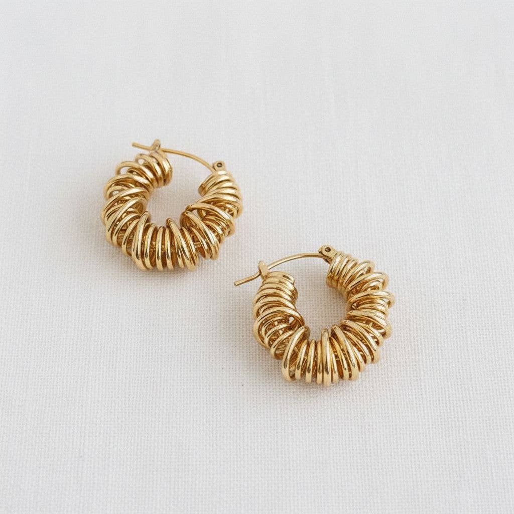 Bold Spiral Cutout Hoop Earrings - Cloth + Cabin