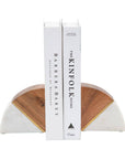 Marble Wood and Brass Bookends / Set of 2 - Cloth + Cabin