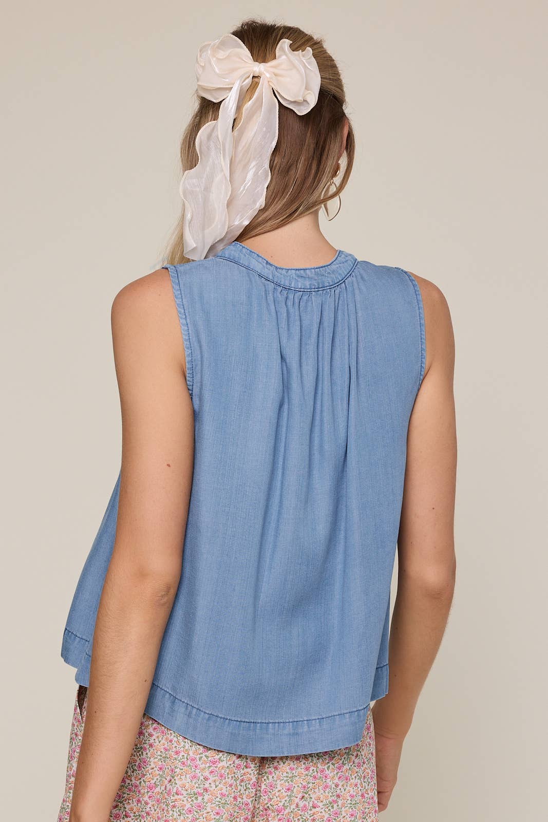 Ansley Denim Button Tank Top - Cloth + Cabin