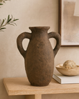 Rustic Dark Brown Ceramic Vase
