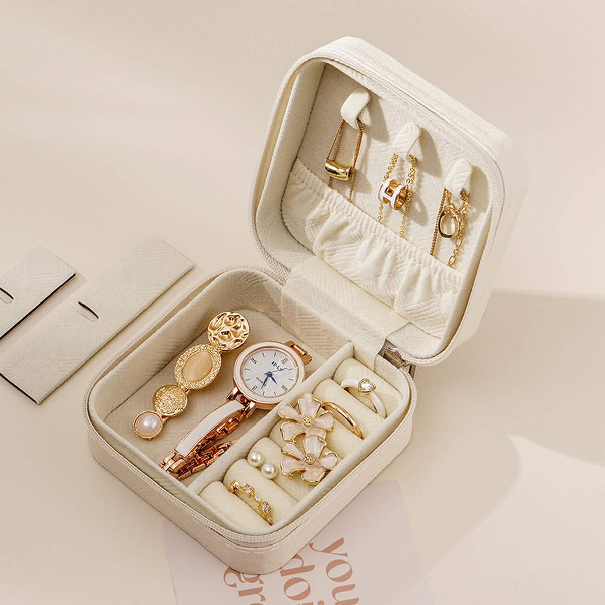 MACARON SOLID COLOR JEWELRY STORAGE BOX_CWAJE1541 - Cloth + Cabin