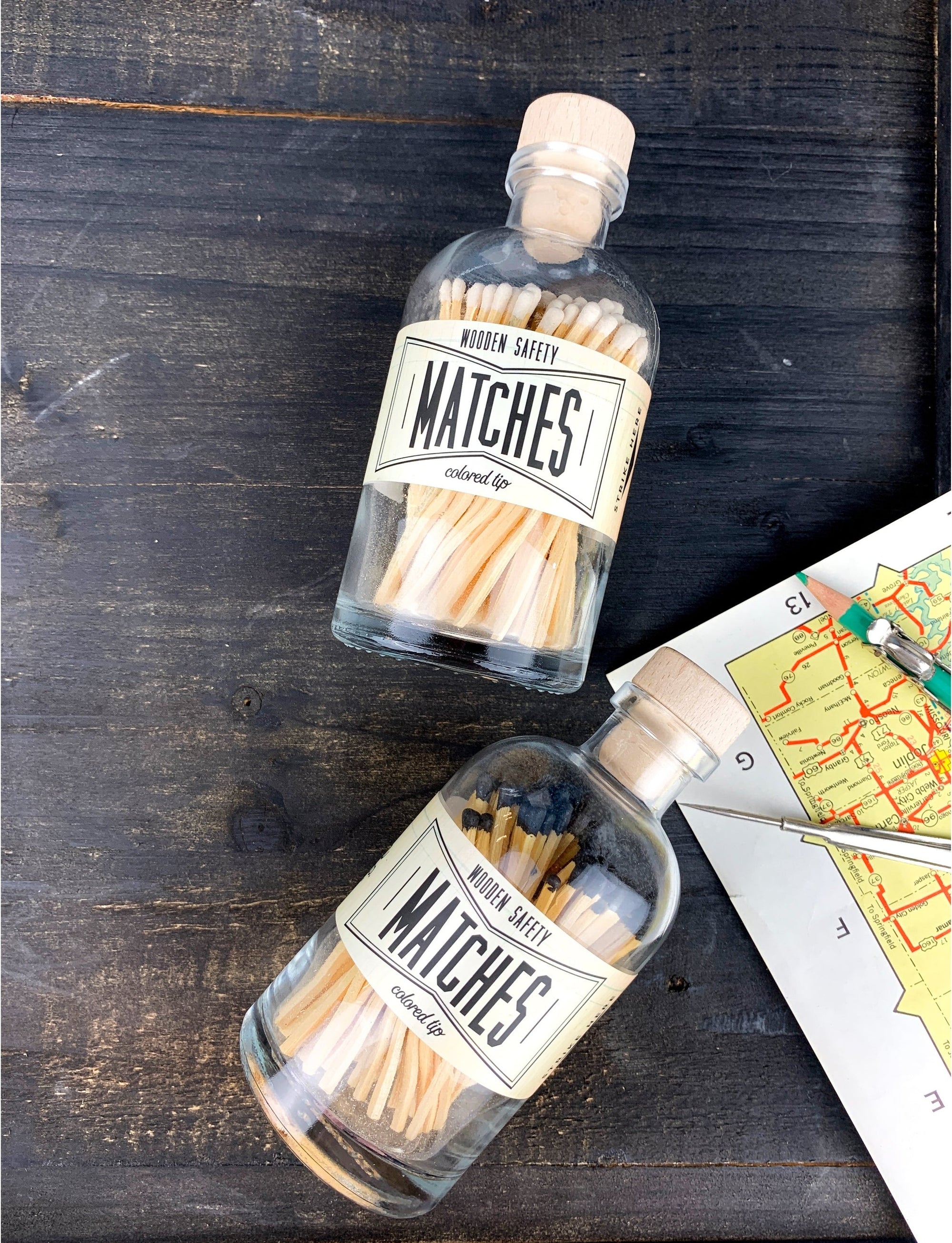 Black Vintage Apothecary Matches - Cloth + Cabin