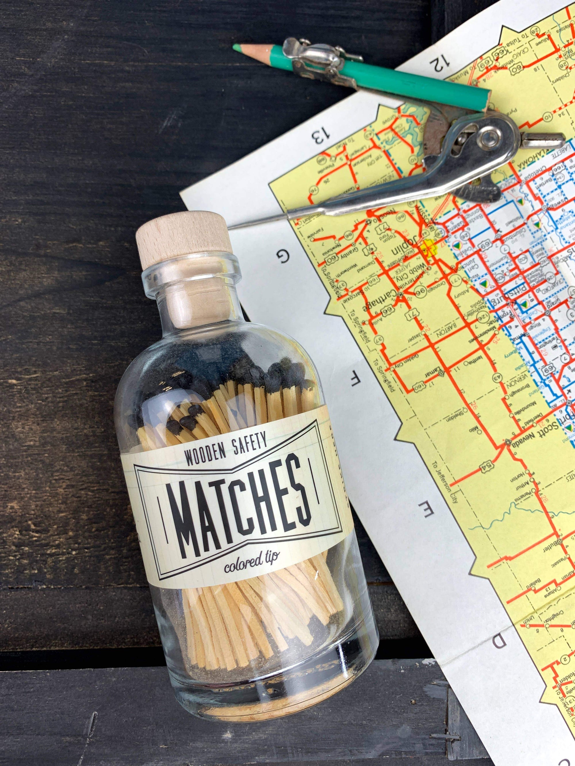 Black Vintage Apothecary Matches - Cloth + Cabin
